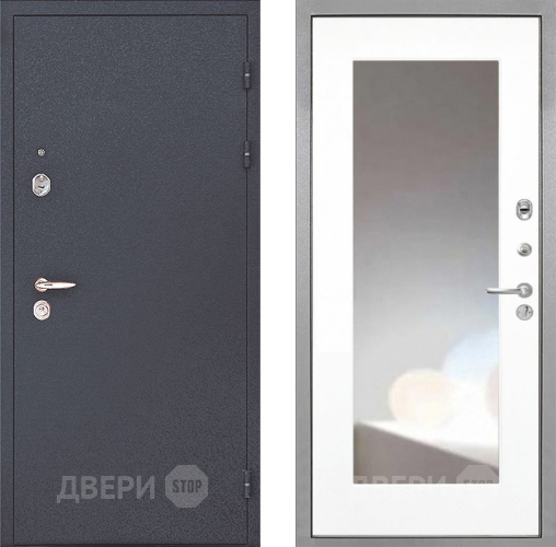 Входная металлическая Дверь Интекрон (INTECRON) Колизей ФЛЗ-120-М Зеркало Белый матовый в Серпухове