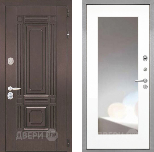 Входная металлическая Дверь Интекрон (INTECRON) Италия ФЛЗ-120-М Зеркало Белый матовый в Серпухове