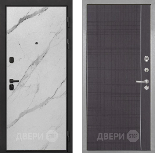 Дверь Интекрон (INTECRON) Профит Black Мрамор Арктик В-07 с молдингом Венге в Серпухове