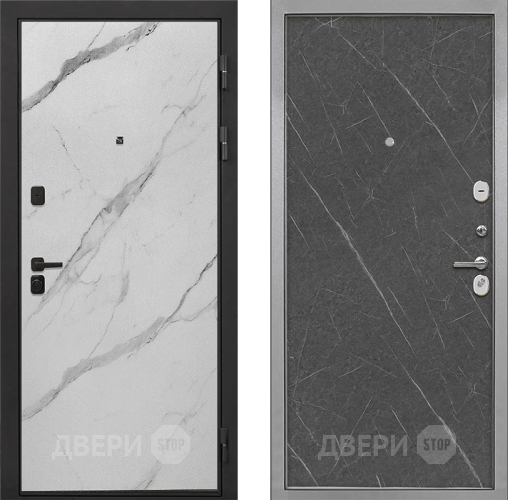 Входная металлическая Дверь Интекрон (INTECRON) Профит Black Мрамор Арктик Гладкая Гранит лава оникс в Серпухове