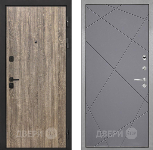 Входная металлическая Дверь Интекрон (INTECRON) Профит Black Дуб Турин Лучи-М Графит софт в Серпухове