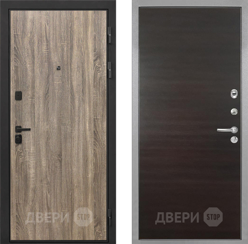 Входная металлическая Дверь Интекрон (INTECRON) Профит Black Дуб Турин Гладкая Эковенге поперечный в Серпухове