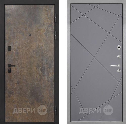 Дверь Интекрон (INTECRON) Профит Black Гранж Лучи-М Графит софт в Серпухове