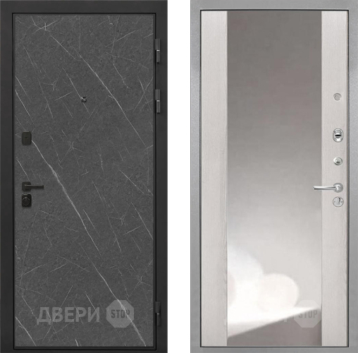 Входная металлическая Дверь Интекрон (INTECRON) Профит Black Гранит Лава Оникс ФЛЗ-516 Зеркало Сосна белая в Серпухове