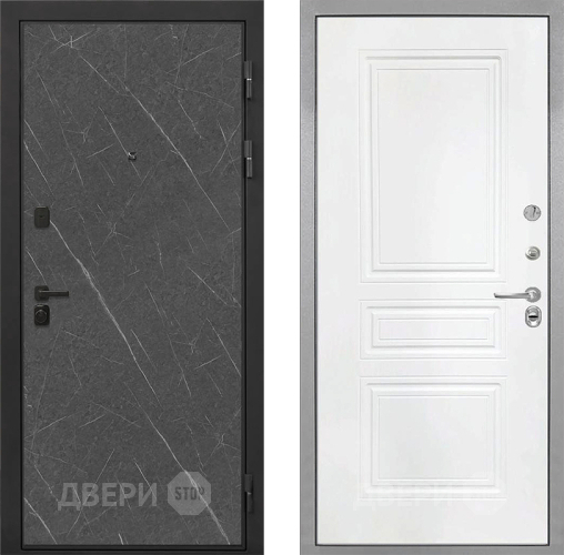 Входная металлическая Дверь Интекрон (INTECRON) Профит Black Гранит Лава Оникс ФЛ-243 Белый матовый в Серпухове