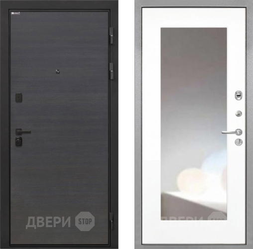 Входная металлическая Дверь Интекрон (INTECRON) Профит Black Эковенге ФЛЗ-120-М Зеркало Белый матовый в Серпухове