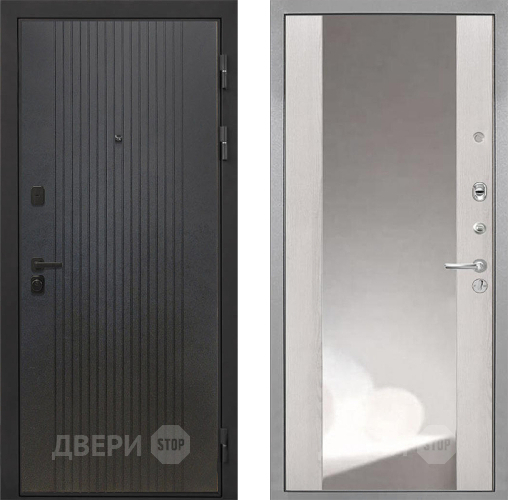 Входная металлическая Дверь Интекрон (INTECRON) Профит Black ФЛ-295 ФЛЗ-516 Зеркало Сосна белая в Серпухове