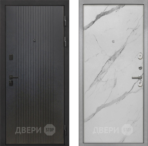 Дверь Интекрон (INTECRON) Профит Black ФЛ-295 Гладкая Мрамор натуральный арктик в Серпухове