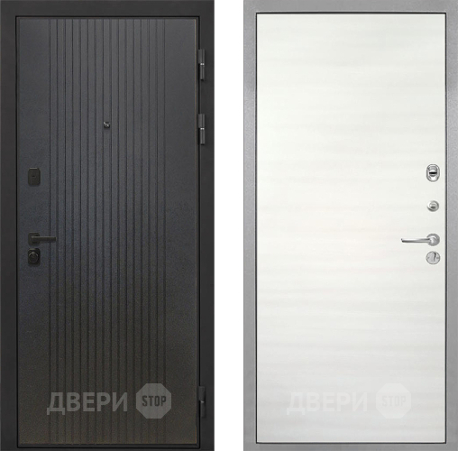 Входная металлическая Дверь Интекрон (INTECRON) Профит Black ФЛ-295 Гладкая Дуб сильвер поперечный в Серпухове