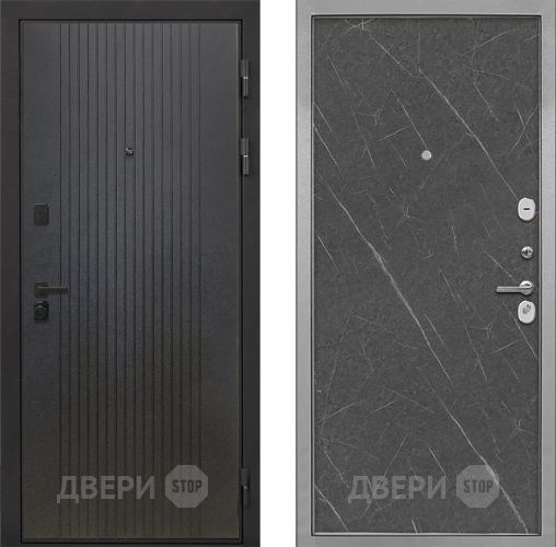 Входная металлическая Дверь Интекрон (INTECRON) Профит Black ФЛ-295 Гладкая Гранит лава оникс в Серпухове
