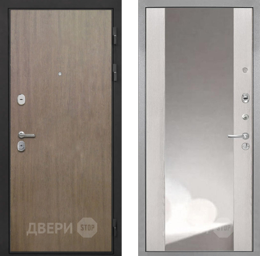 Входная металлическая Дверь Интекрон (INTECRON) Гектор Венге Коричневый ФЛЗ-516 Зеркало Сосна белая в Серпухове