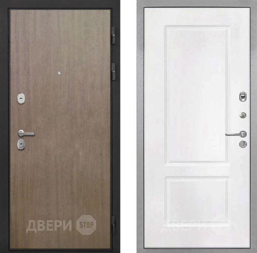 Входная металлическая Дверь Интекрон (INTECRON) Гектор Венге Коричневый КВ-2 Белый матовый в Серпухове