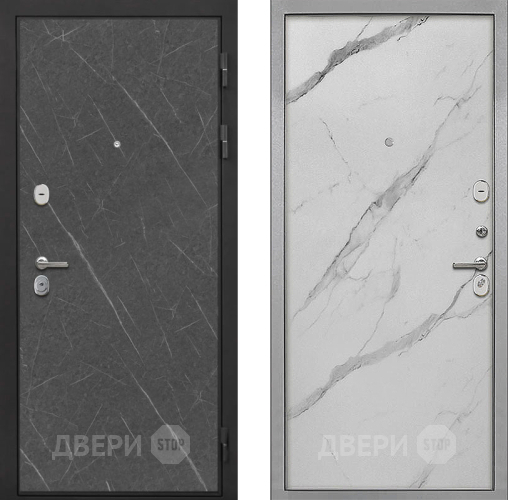 Входная металлическая Дверь Интекрон (INTECRON) Гектор Гранит Лава Оникс Гладкая Мрамор натуральный арктик в Серпухове