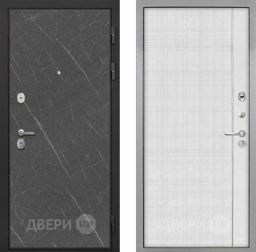 Входная металлическая Дверь Интекрон (INTECRON) Гектор Гранит Лава Оникс В-07 с молдингом Лофт белый в Серпухове