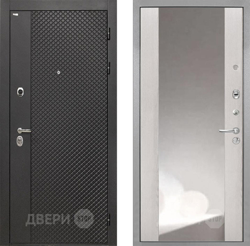 Входная металлическая Дверь Интекрон (INTECRON) Олимпия Black 4К ФЛЗ-516 Зеркало Сосна белая в Серпухове