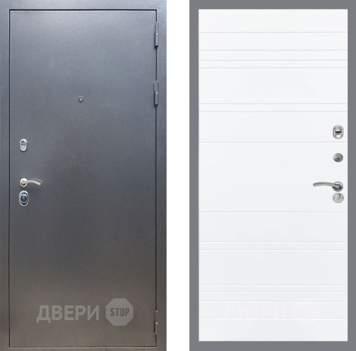 Входная металлическая Дверь Рекс (REX) 11 Line Силк Сноу в Серпухове