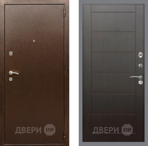 Входная металлическая Дверь Рекс (REX) 1А Медный Антик Сити Венге в Серпухове