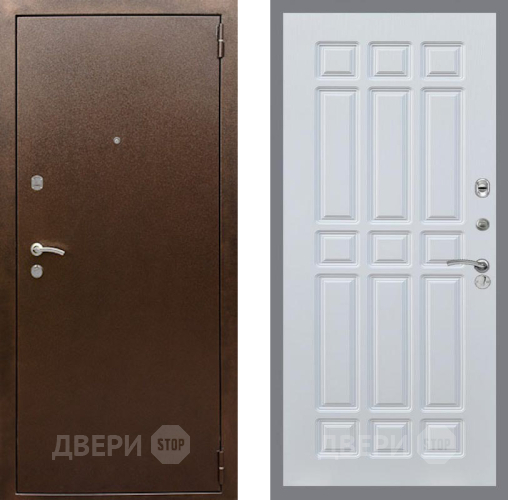 Дверь Рекс (REX) 1А Медный Антик FL-33 Белый ясень в Серпухове