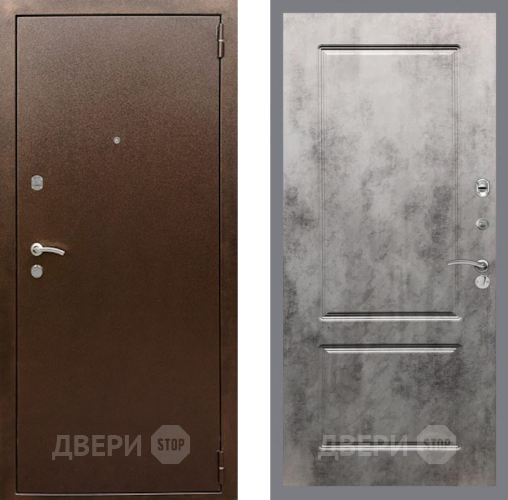 Дверь Рекс (REX) 1А Медный Антик FL-117 Бетон темный в Серпухове