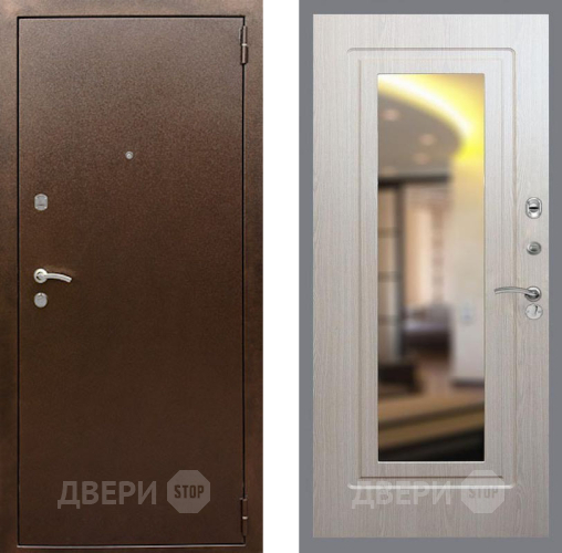 Дверь Рекс (REX) 1А Медный Антик FLZ-120 Беленый дуб в Серпухове