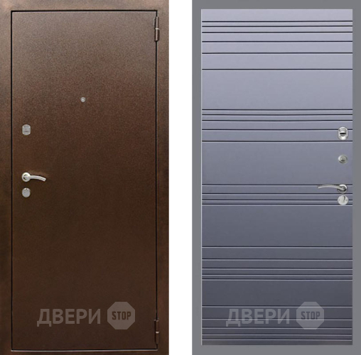 Дверь Рекс (REX) 1А Медный Антик Line Силк титан в Серпухове