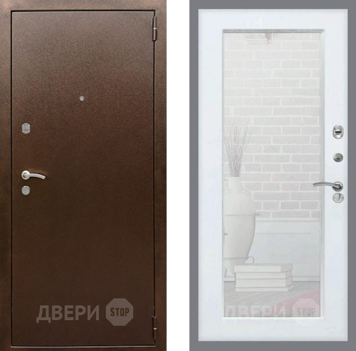 Дверь Рекс (REX) 1А Медный Антик Зеркало Пастораль Силк Сноу в Серпухове