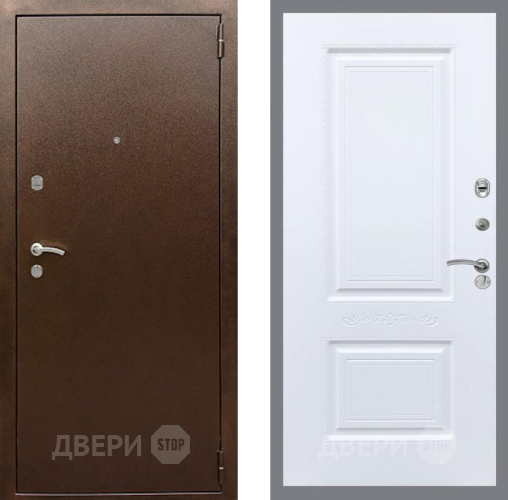 Дверь Рекс (REX) 1А Медный Антик Смальта Силк Сноу в Серпухове