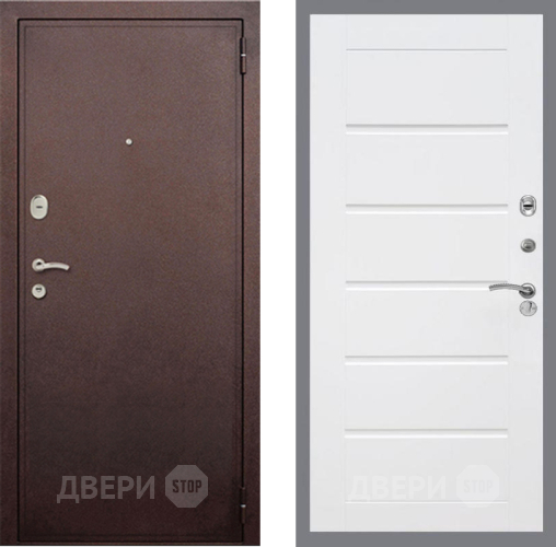 Дверь Рекс (REX) 2 Медный Антик Сити Белый ясень в Серпухове