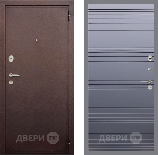 Входная металлическая Дверь Рекс (REX) 2 Медный Антик Line Силк титан в Серпухове