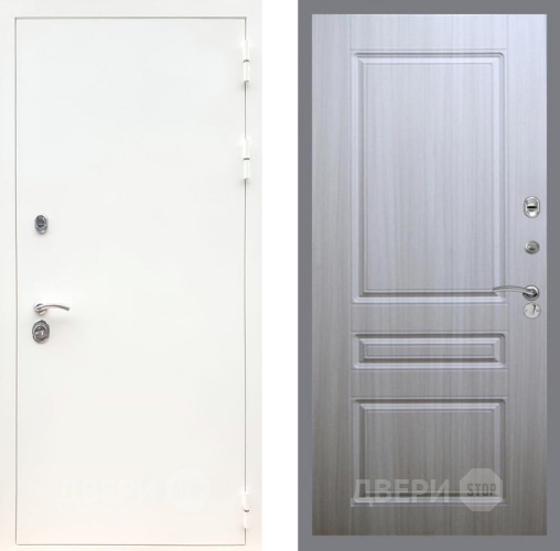 Входная металлическая Дверь Рекс (REX) 5 Белая Шагрень FL-243 Сандал белый в Серпухове