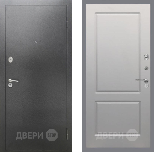 Дверь Рекс (REX) 2А Серебро Антик FL-117 Грей софт в Серпухове