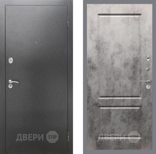 Дверь Рекс (REX) 2А Серебро Антик FL-117 Бетон темный в Серпухове