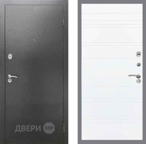 Дверь Рекс (REX) 2А Серебро Антик Line Силк Сноу в Серпухове