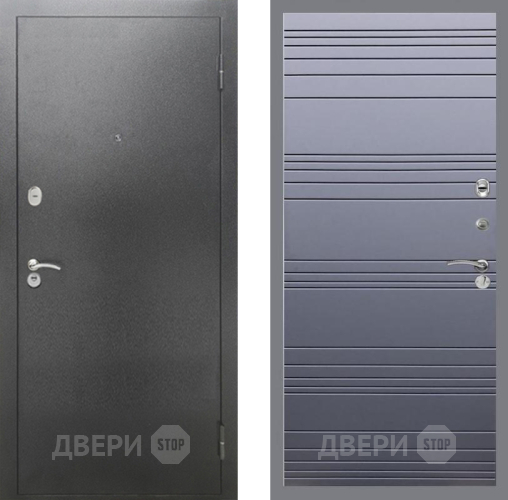 Дверь Рекс (REX) 2А Серебро Антик Line Силк титан в Серпухове