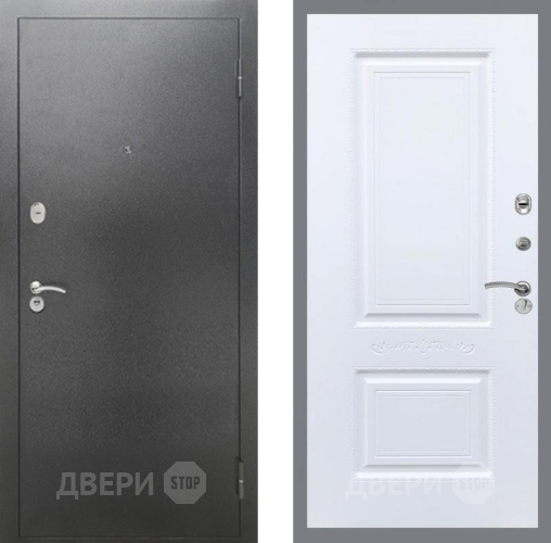 Входная металлическая Дверь Рекс (REX) 2А Серебро Антик Смальта Силк Сноу в Серпухове