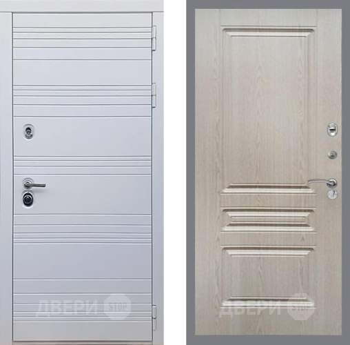 Входная металлическая Дверь Рекс (REX) 14 Силк Сноу FL-243 Беленый дуб в Серпухове