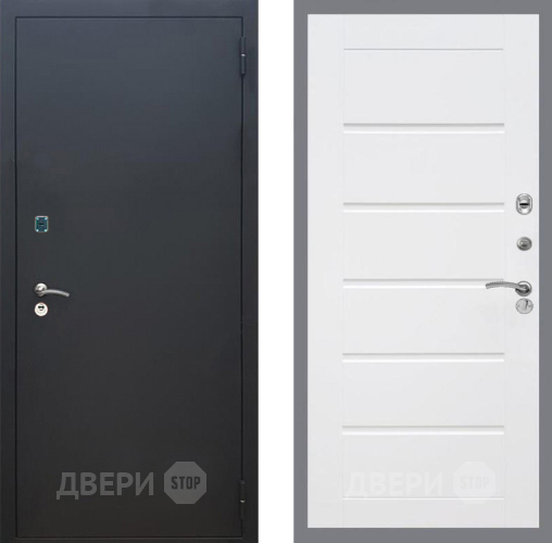 Дверь Рекс (REX) 1A Черный Муар Сити Белый ясень в Серпухове