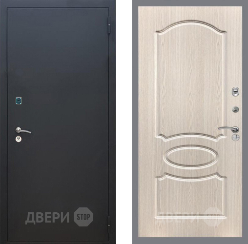 Дверь Рекс (REX) 1A Черный Муар FL-128 Беленый дуб в Серпухове