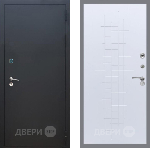 Дверь Рекс (REX) 1A Черный Муар FL-289 Белый ясень в Серпухове