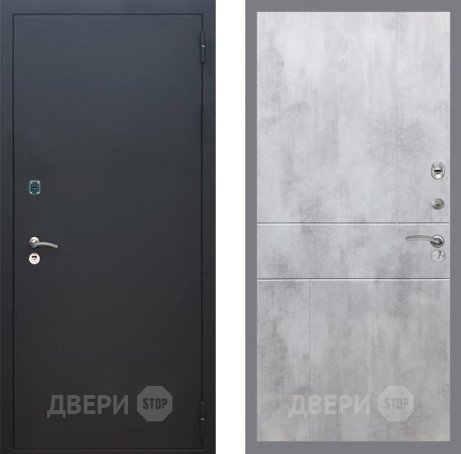 Дверь Рекс (REX) 1A Черный Муар FL-290 Бетон светлый в Серпухове