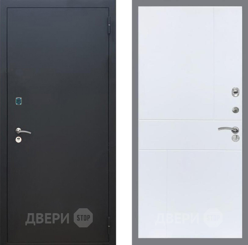 Входная металлическая Дверь Рекс (REX) 1A Черный Муар FL-290 Силк Сноу в Серпухове