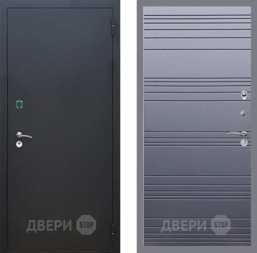Дверь Рекс (REX) 1A Черный Муар Line Силк титан в Серпухове