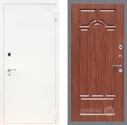 Входная металлическая Дверь Рекс (REX) 1А Белая шагрень FL-58 орех тисненый в Серпухове