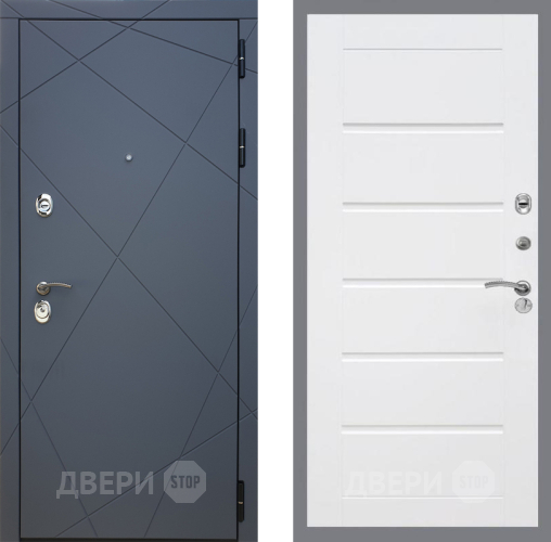 Входная металлическая Дверь Рекс (REX) 13 Силк Титан Сити Белый ясень в Серпухове