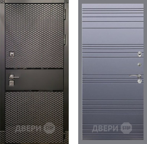 Входная металлическая Дверь Рекс (REX) 15 Черный Кварц Line Силк титан в Серпухове