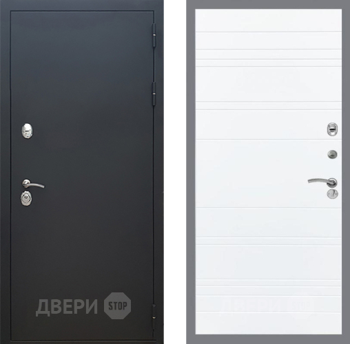 Дверь Рекс (REX) 5 Черный Муар Line Силк Сноу в Серпухове
