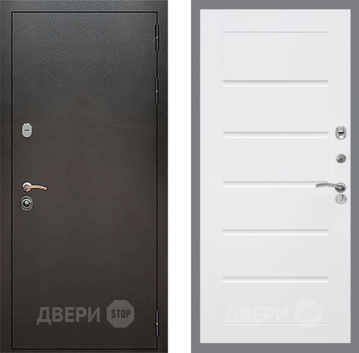 Входная металлическая Дверь Рекс (REX) 5 Серебро Антик Сити Белый ясень в Серпухове