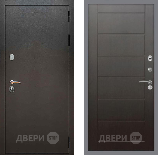 Входная металлическая Дверь Рекс (REX) 5 Серебро Антик Сити Венге в Серпухове