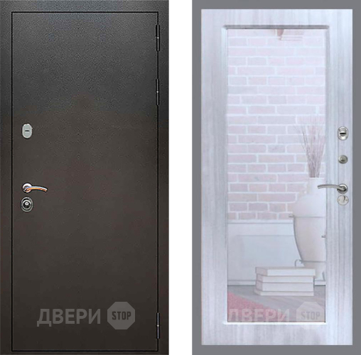 Дверь Рекс (REX) 5 Серебро Антик Зеркало Пастораль Сандал белый в Серпухове