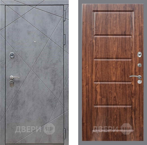 Дверь Рекс (REX) 13 Бетон Темный FL-39 орех тисненый в Серпухове
